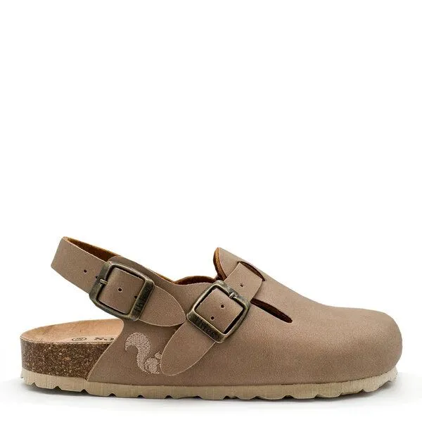 thies Vegane thies ® Eco Bio Backstrap Clogs aus rec. PET mit Kork-Tieffussbett, Elephant grey, – Produktbild 1 von 4