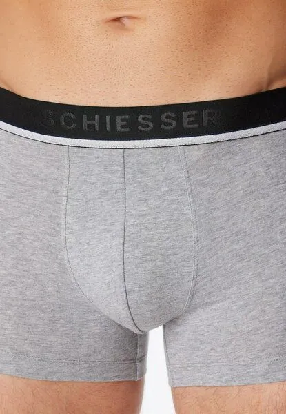 Schiesser Schiesser 3er Pack Shorts Webbund Biobaumwolle 95/5, Multicolour 1, – Produktbild 4 von 4