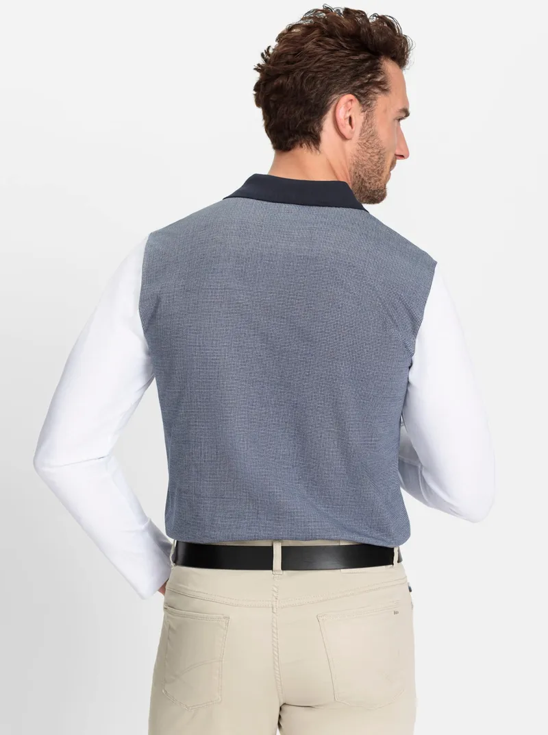 marco donati Langarm-Poloshirt marine-bedruckt, Marine-bedruckt, – Produktbild 2 von 2