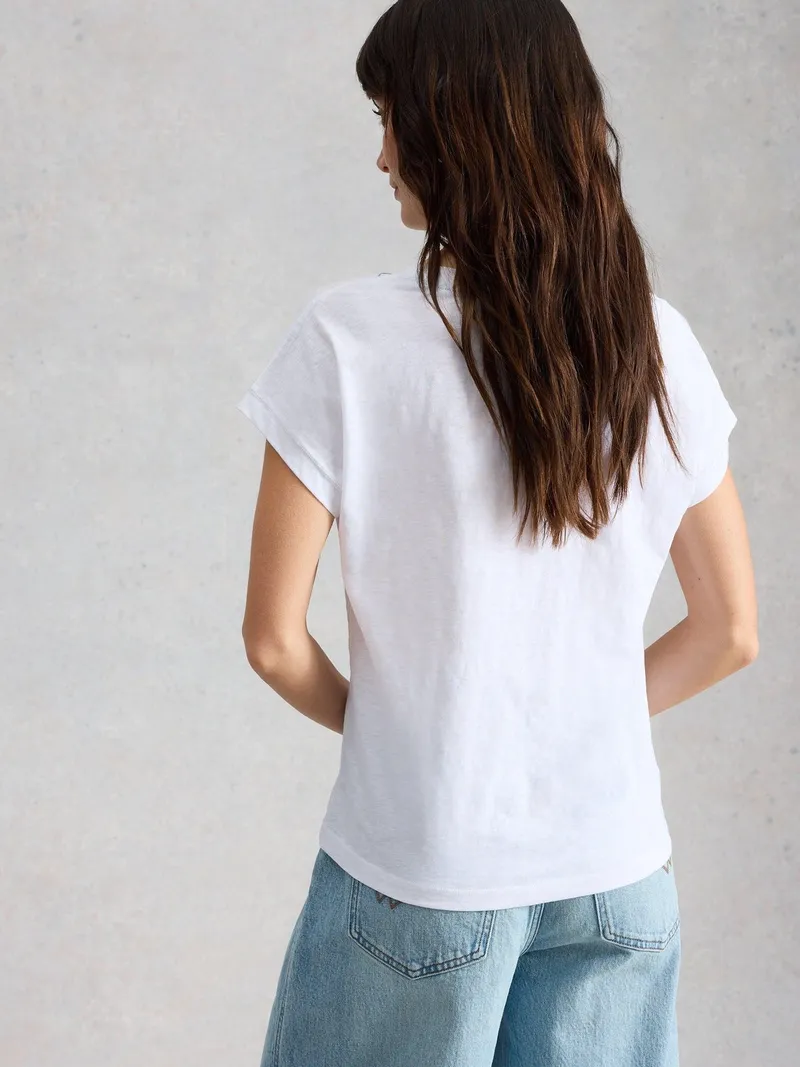 White Stuff Besticktes T-Shirt Nelly - 40, Weiß multi, – Produktbild 4 von 4