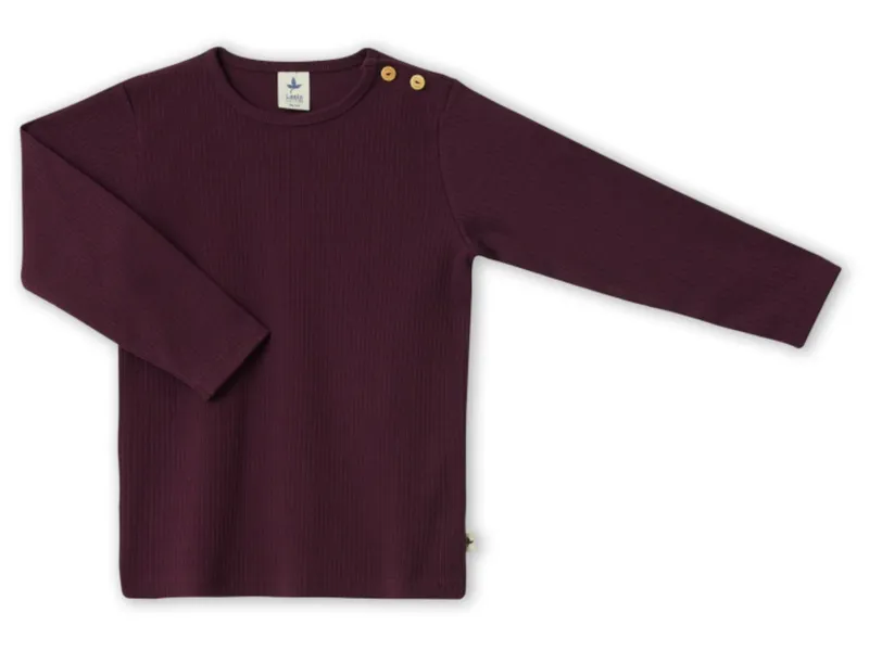 Leela Cotton Leela Cotton Baby und Kinder Shirt Ripp Qualität Bio Baumwolle, Lila, – Produktbild 1 von 2