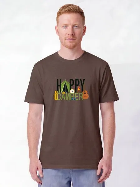 watapparel watapparel T-Shirt Unisex Happy Camper, Mocha, – Produktbild 2 von 2