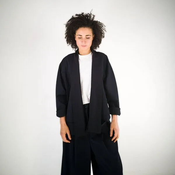 keijn keijn SMOOTH BLUE Hemdjacke mit Schalkragen – Produktbild 1 von 4