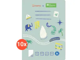Memo 10er Pack memo x SOS-Kinderdörfer weltweit Schulheft DIN A4, 16 Blatt, Lin. 27 – Produktbild 1 von 1