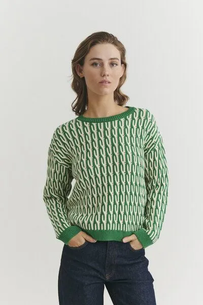 Basic Apparel Basic Apparel Minie Strickpullover aus Bio-Baumwolle, Grün, – Produktbild 2 von 4