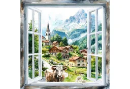 ti-flair Papierserviette, Servietten Papier 33x33cm 3-lagig mit Alpenblick & Kuh Motiv 20 Stück – Produktbild 1 von 1