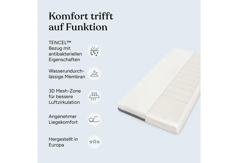 Babymatratze Royal, Babymatratze für Babybett, Baby Matratze, Ehrenkind, 10 cm hoch, (Verschiedene Größen für Babys und Kinder, EhrenkindMatratze), Belastbarkeit: 75kg – Produktbild 3 von 5