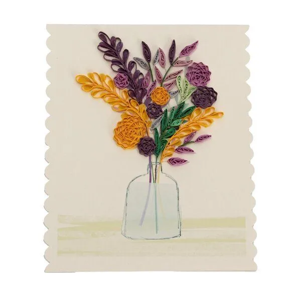 El Puente El Puente Grußkarte "Blumengruß" | Fair Trade & Handmade aus Vietnam, Mehrfarbig, – Produktbild 1 von 1