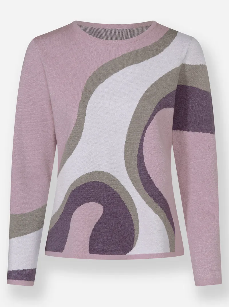 Witt Strickpullover, Feige-mauve-gemustert, – Produktbild 2 von 2
