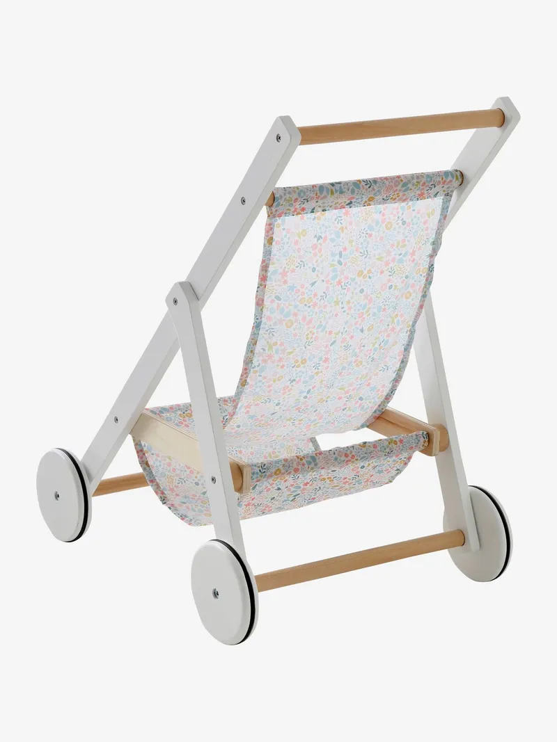 Vertbaudet Puppen-Buggy, Braun/weiß, – Produktbild 3 von 4