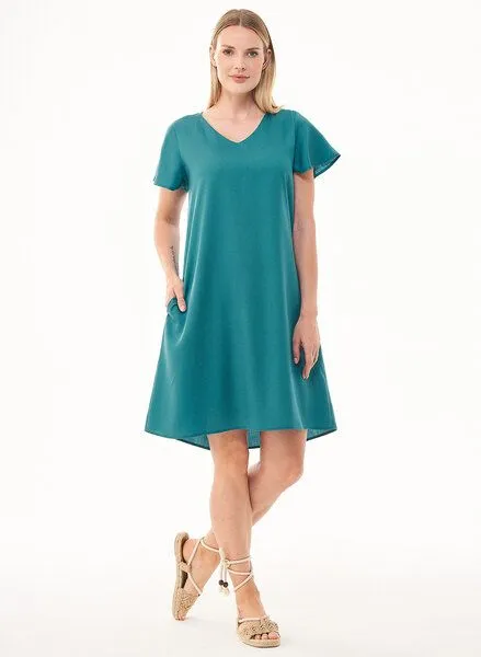 ORGANICATION ORGANICATION Kleid aus TENCEL Lyocell, Grün(petrol green), – Produktbild 1 von 4