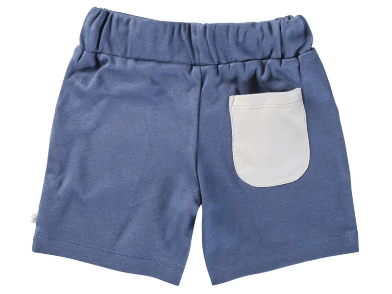 HANS NATUR Kinder Shorts Bio-Baumwolle blau-off white dunkel blau Gr.86/92, Weiß, blau, – Produktbild 2 von 2