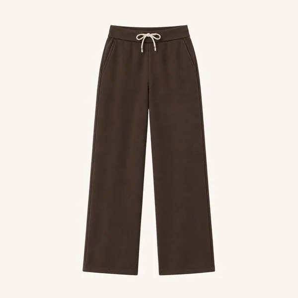 NORDLICHT NORDLICHT Wide Leg Sweathose Lynn, Dunkelbraun, – Produktbild 4 von 4