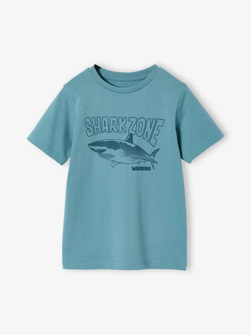 Vertbaudet T-Shirt mit Print für Jungen BASIC, Aqua, – Produktbild 1 von 3