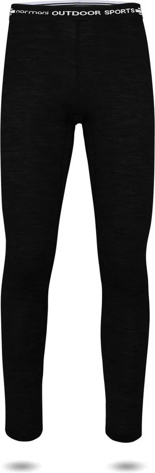 normani Thermounterhose Kinder Merino Unterhose Mackay Unisex Ski-Thermounterhose Funktionshose aus 100 % Bio-Merinowolle, Schwarz, – Produktbild 1 von 2