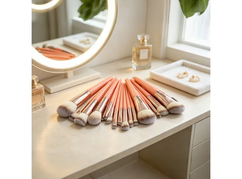 FANNOU Kosmetikpinsel-Set, 25 tlg., Schminkpinsel Kit, Makeup Foundation Brush Lidschatten Pinselset – Produktbild 4 von 5