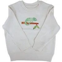 MelaDi Meladi Kinder Sweater aus Biobaumwolle - Chamäleon auf Natural White, White, – Produktbild 1 von 1