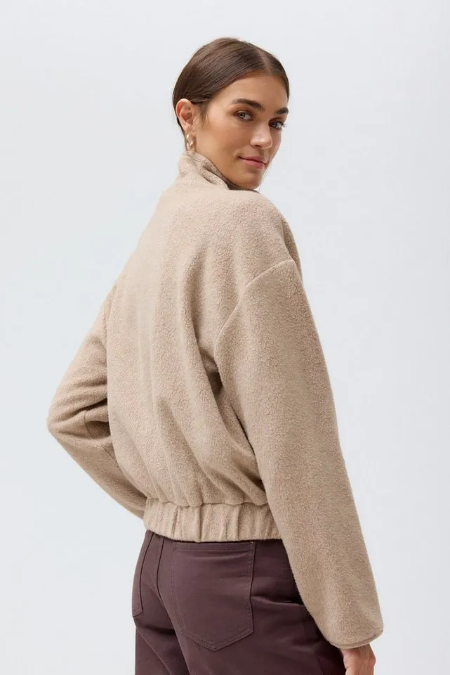 People Wear Organic People Wear Organic Fleecejacke Beige Mélange GOTS zertifiziert, Braun, – Produktbild 2 von 5