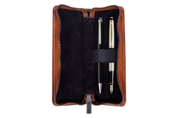 Alpenleder Alpenleder Stifteetui ZWOA, Wild camel (braun antik), – Produktbild 3 von 3