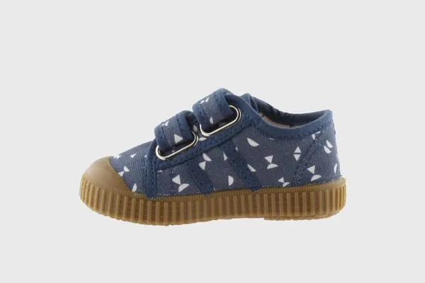 Victoria Victoria vegane bedruckte Kinder-Klett-Sneaker – Basket de Lona, Marino (blau), – Produktbild 2 von 4