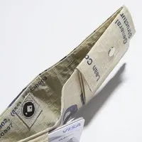 REFISHED fair fashion REFISHED fair fashion Börse 'MINI WALLET' - upcycelte Zementsäcke, #cement beige-blau, – Produktbild 1 von 1