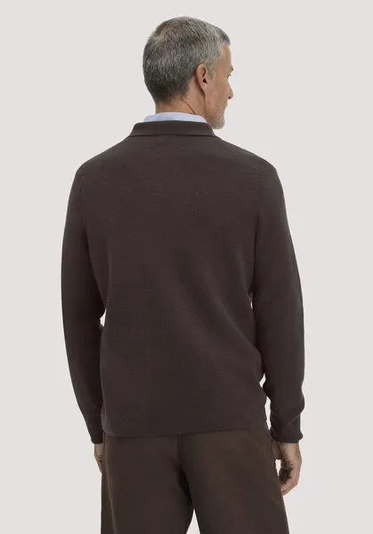 hessnatur hessnatur Milano Strick Polo Regular aus Bio-Baumwolle und Bio-Schurwolle, Kakao braun, – Produktbild 2 von 4