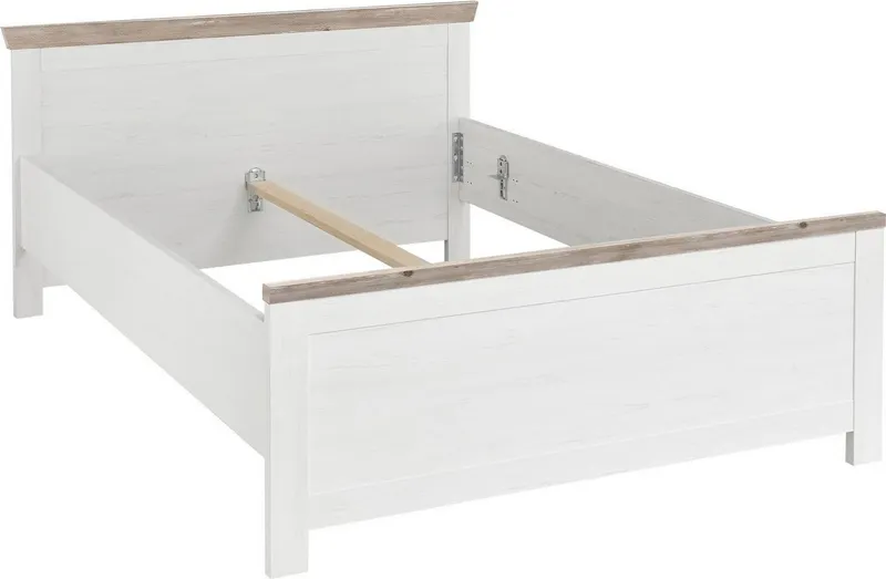 Home affaire Bett Florenz Doppelbett Landhausstil Bettgestell (100,140 oder 180/200cm), aus FSC®-zertifiziertem Holzwerkstoff, in 3 Breiten, Weiß, – Produktbild 8 von 8