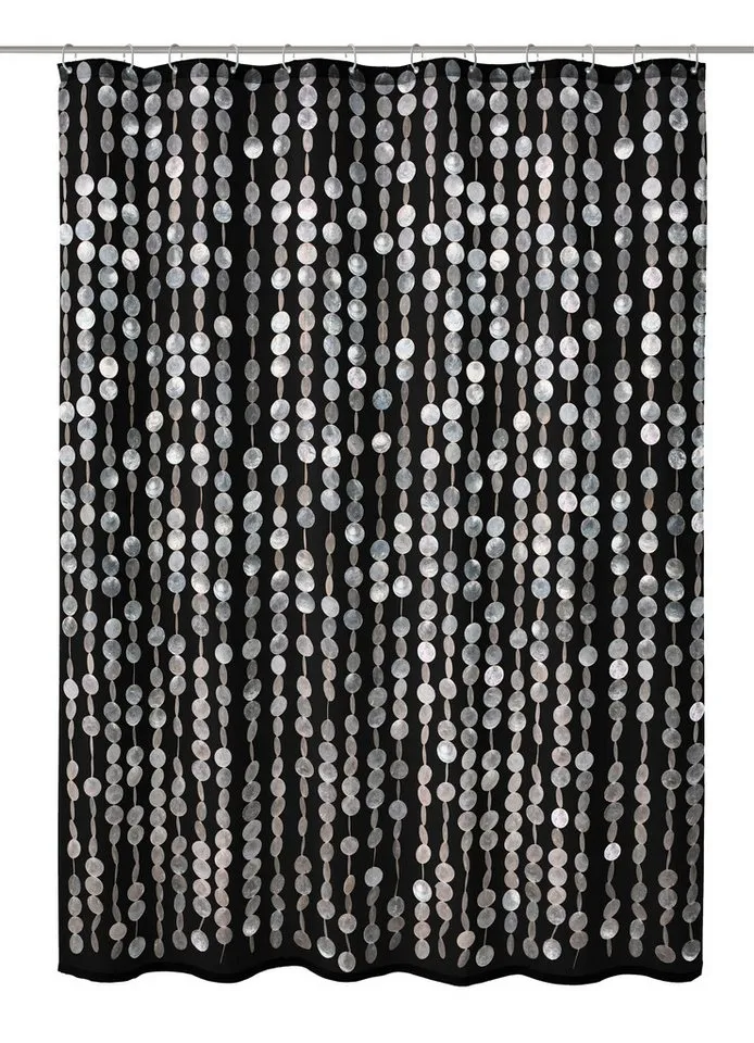 Kleine Wolke Kleine Wolke Duschvorhang » Perla« Breite 180 cm, Schwarz, – Produktbild 2 von 2