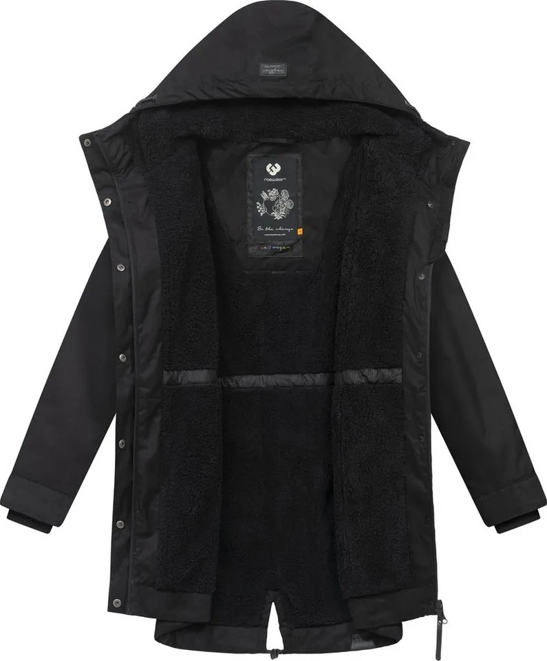ragwear ragwear Winterjacke YM-Canny stylischer Damen Kurzmantel Parka mit Kapuze, Schwarz, – Produktbild 1 von 3