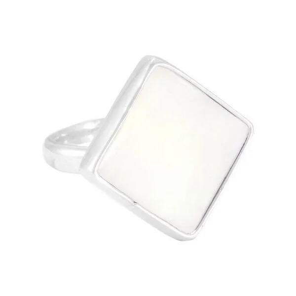 pakilia pakilia Silber Ring Perlmut eckig Fair-Trade und handmade – Produktbild 4 von 4