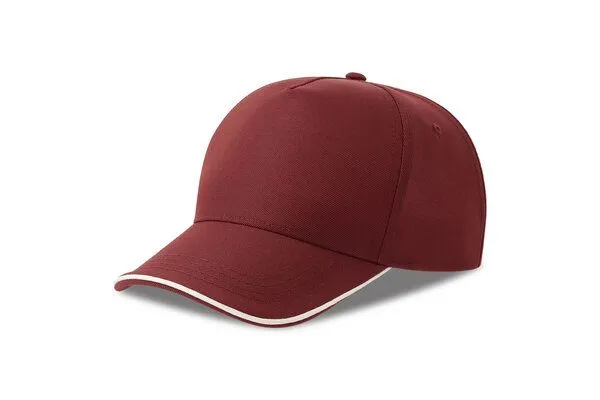 Atlantis Headwear Atlantis Headwear Cap Recy Five Pipe zweifarbig, Bordeaux/weiss, – Produktbild 2 von 2