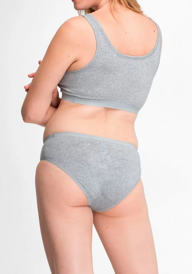 Speidel Speidel Bustier Bio Cotton plus (2er Pack) Baumwollmix, ohne Verschluss, elastisch, sportlich, basic, Grau, – Produktbild 2 von 3