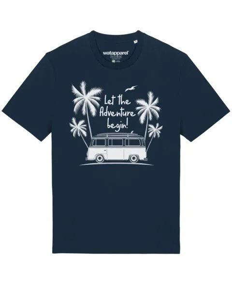 watapparel watapparel T-Shirt Unisex Let the adventure begin, French navy, – Produktbild 1 von 4