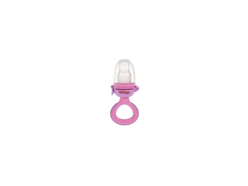 Nuby Nuby Baby Fruchtsauger, Mundstück aus Silikon Maße 19,4 x 7,2 x 4,8 cm, Rosa, – Produktbild 1 von 2