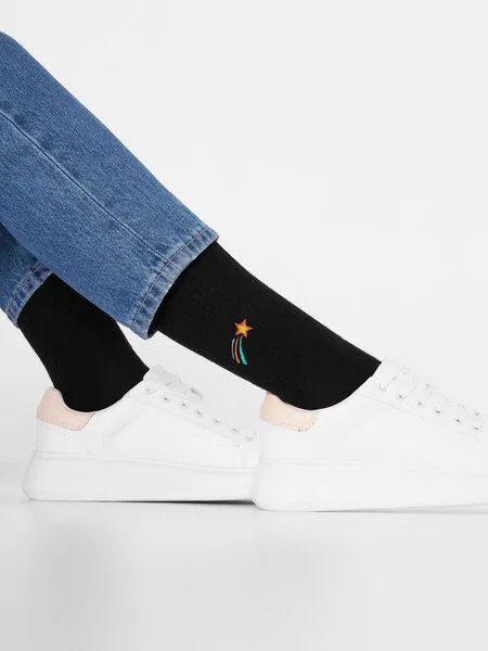Natural Vibes Natural Vibes Tennissocken Universe | World Socken | Shooting Star Socken | BIO GOTS-zertifiziert | Bunte Socken | Herren Damen Socken, Star, – Produktbild 2 von 3