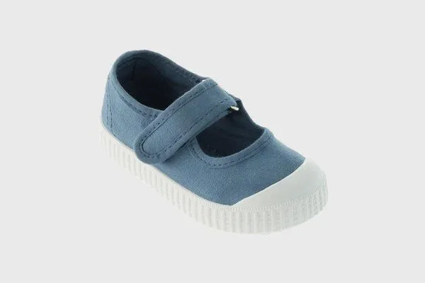 Victoria Victoria vegane Kinder-Klett-Ballerinas – Mercedes de Lona, Azul (blau), – Produktbild 1 von 4