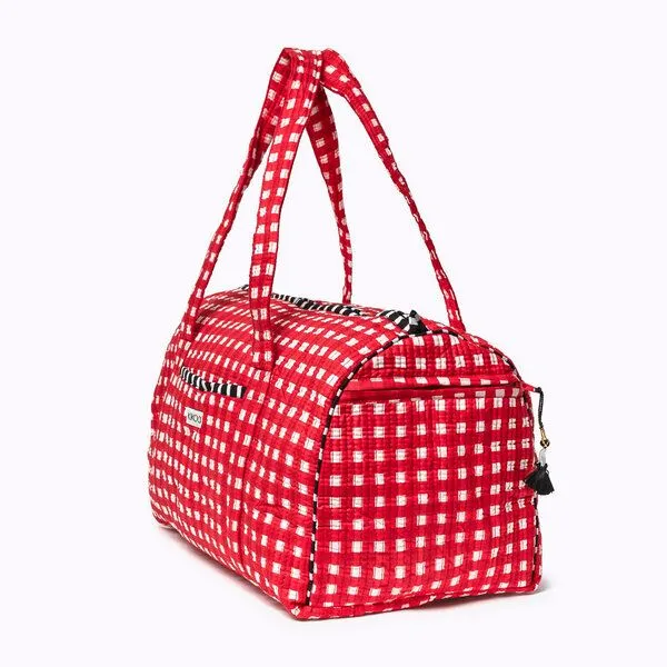 KIKOONI KIKOONI handgefertigte große Baumwolltasche "K. Shopper", Happy checks red, – Produktbild 3 von 4