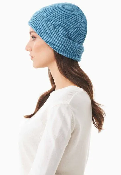 ORGANICATION ORGANICATION Strick-Beanie aus Bio-Merinowolle und Bio-Baumwolle, Turquoise, – Produktbild 2 von 3