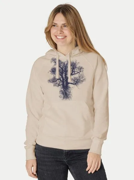 Peaces.bio - handbedruckte Biomode Peaces.bio - handbedruckte Biomode Bio-Damen-Kapuzensweater Chestnut, Sand, – Produktbild 2 von 3