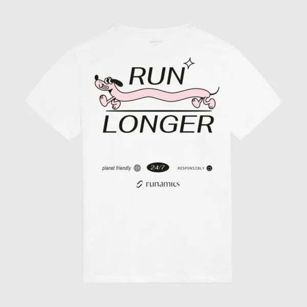 runamics runamics Run Longer T-Shirt, Biobaumwolle, unisex, weiß – Produktbild 1 von 3