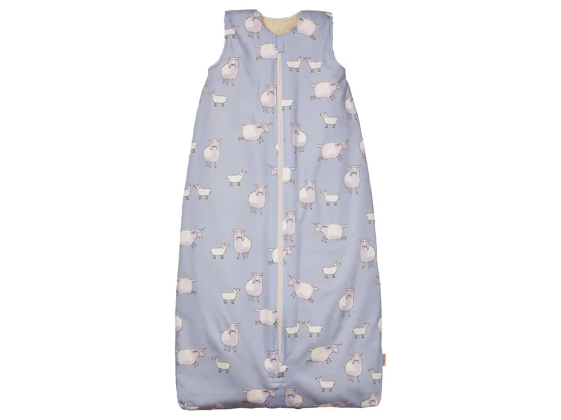 Cotonea Schlafsack Baby, Baumwolle (kbA), "Schäfchen" Gr.3 (110cm), Blau, mehrfarbig, – Produktbild 1 von 2