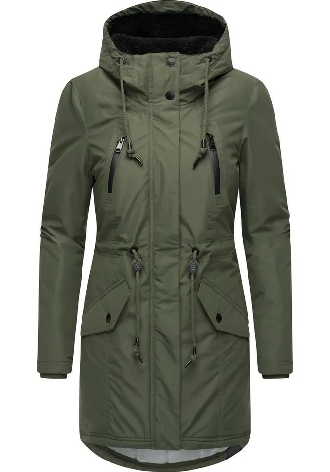 ragwear ragwear Wintermantel Elsien wasserdichter Winterparka mit Teddyfell-Futter, Grün, – Produktbild 2 von 4