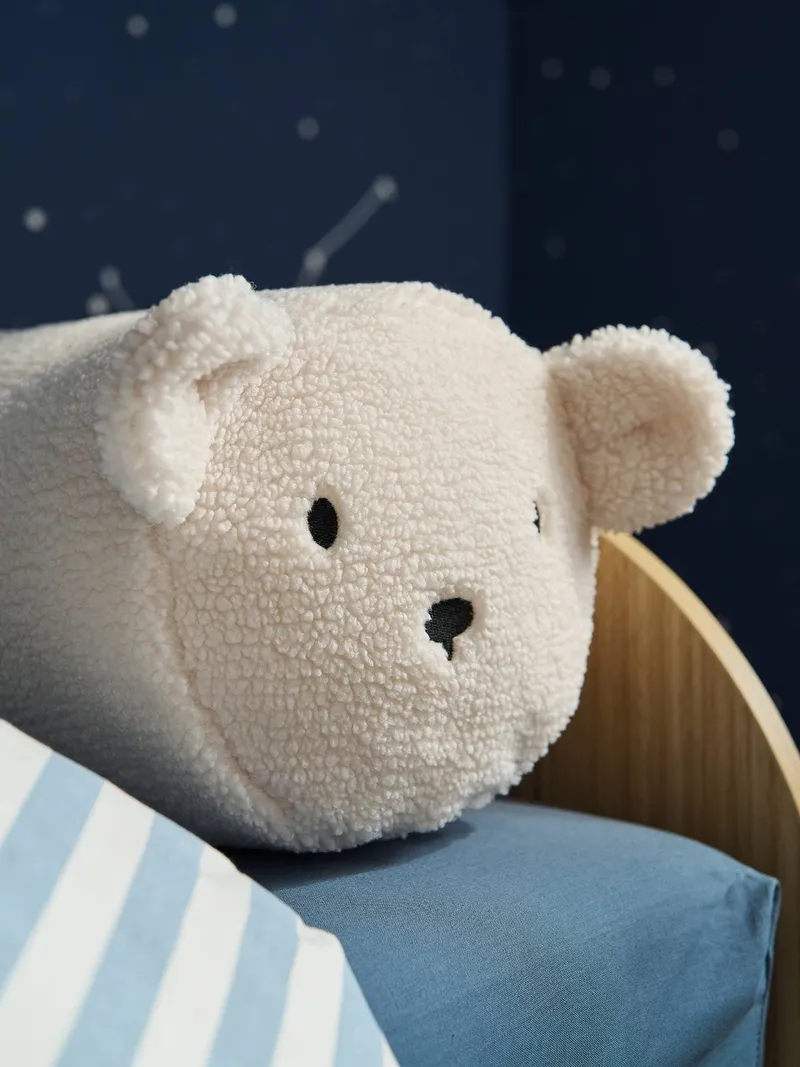 Vertbaudet Deko-Kissen EISBÄR mit Ohren, Wollweiß, – Produktbild 2 von 4
