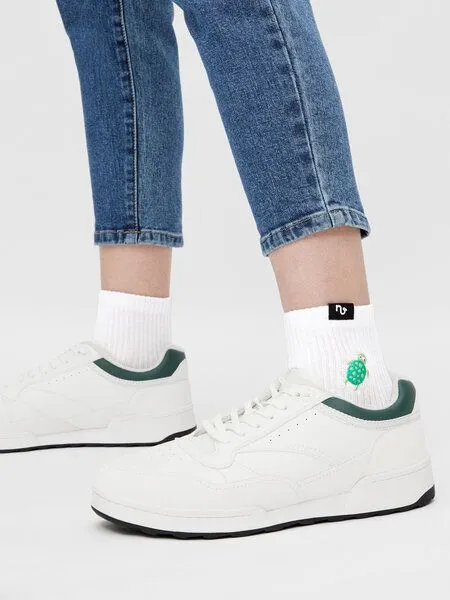 Natural Vibes Natural Vibes Turtle Quarter Socken | Schildkröte Socken | Sneaker Socken | Bio GOTS | Bunte Socken | Herren Damen Socken – Produktbild 2 von 3