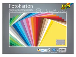 folia folia Fotokarton, 300 g/m², sortierte Farben, 25 x 35 cm ,25 Bogen – Produktbild 1 von 1
