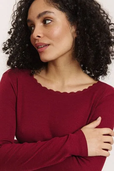 Tranquillo Tranquillo Longsleeve Noemiee aus Biobaumwolle - tibetan red – Produktbild 5 von 6