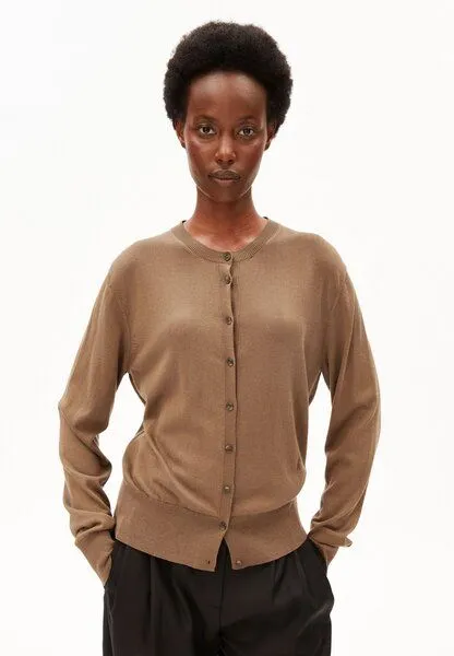 ARMEDANGELS ARMEDANGELS FINE KNIT Damen Strickjacke aus Bio-Baumwoll Mix, Amberwood, – Produktbild 1 von 4