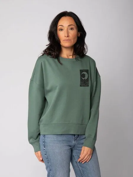 watapparel watapparel Sweatshirt Frauen Tarot The Moon, Green bay, – Produktbild 2 von 2