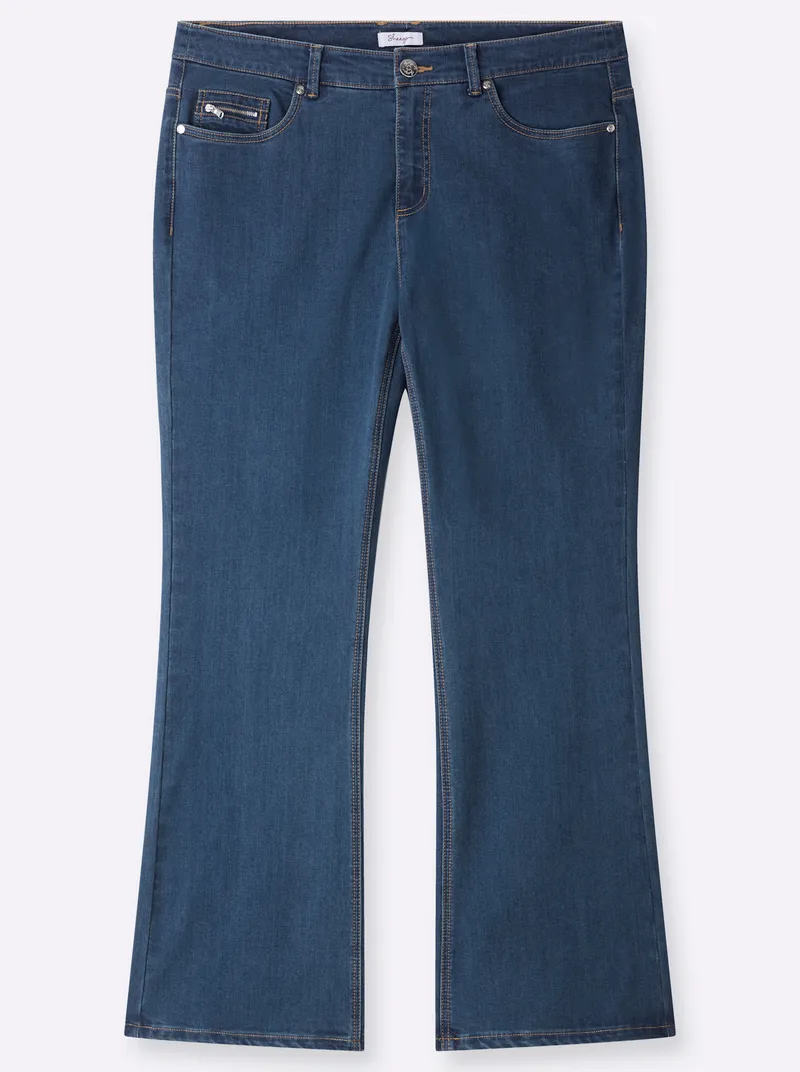 sheego Bootcut-Jeans blue-stone-washed, Blue-stone-washed, – Produktbild 1 von 2