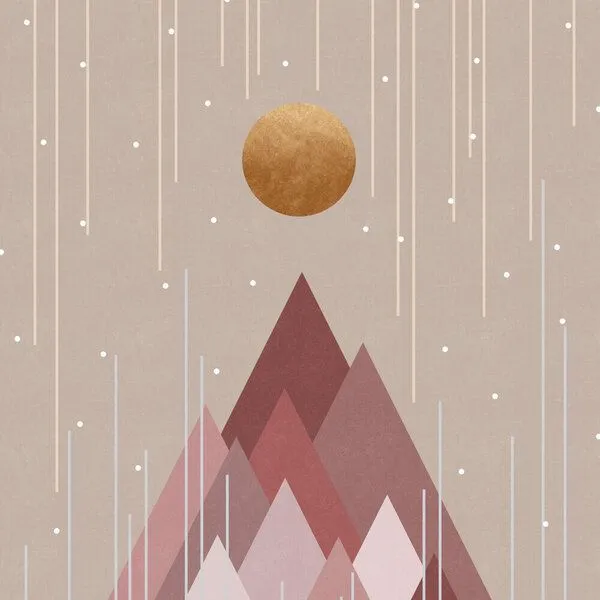 Photocircle Photocircle Wandbild / Kunstdruck / Poster / Leinwand - Sun & Mountains Coral Pink – Produktbild 1 von 1